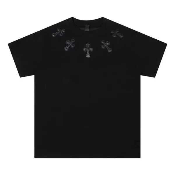 Chrome Hearts Cross Embroidered Black T-Shirt - 1