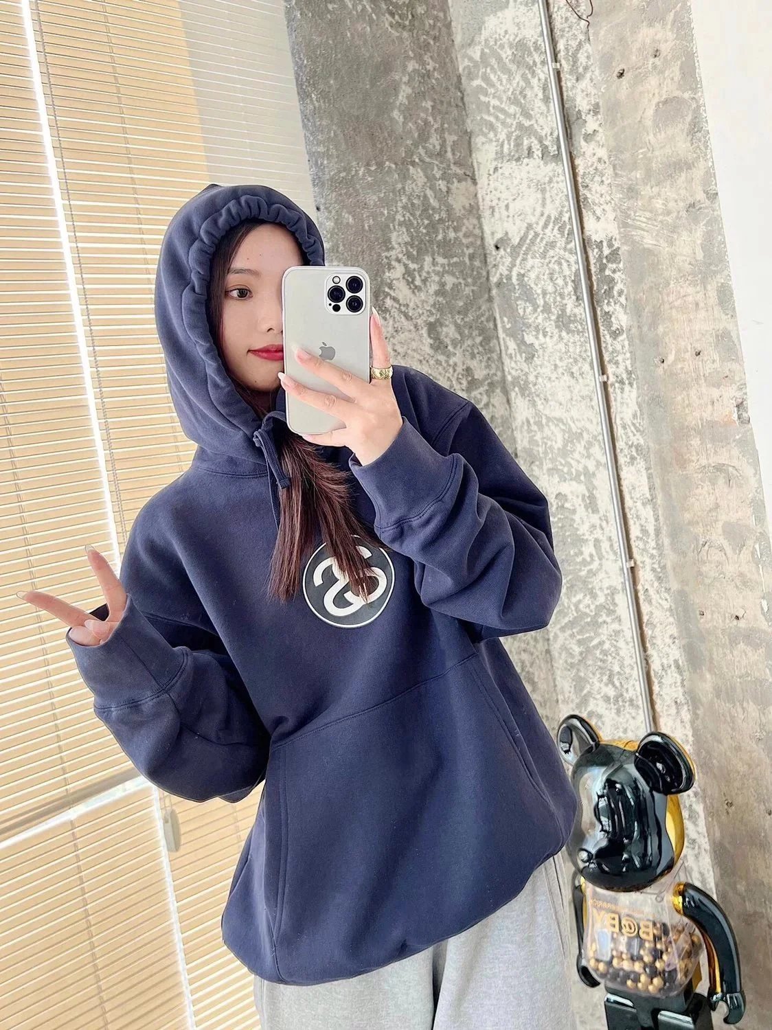 Double S Logo Fleece Hoodie photo 5