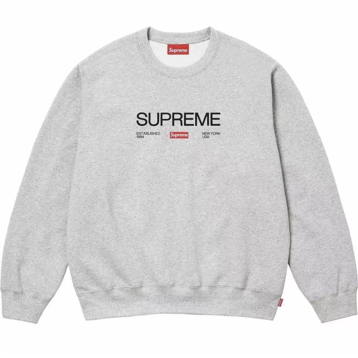 Supreme Hoodies & Sweatshirts City Name Graphic Crewneck Sweatshirt — E563 Gray (1994 Sweatshirt)