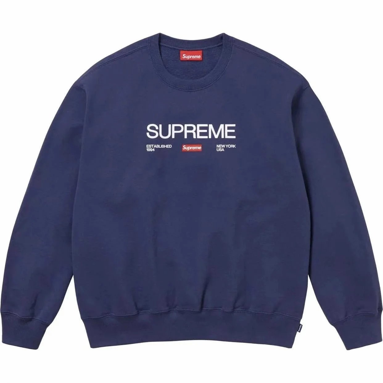 Supreme Hoodies & Sweatshirts City Name Graphic Crewneck Sweatshirt — E563 Royal Blue (1994 Sweatshirt)