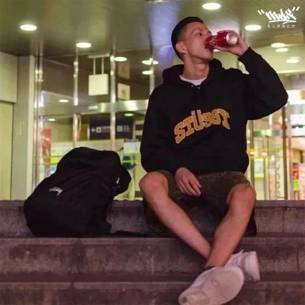 Stussy Arch Logo Hoodie Black - 7