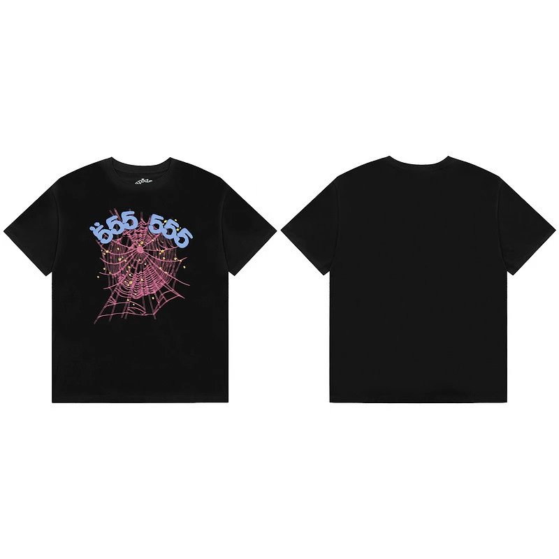 Spider Web 555 Letter Print T-Shirt photo 4