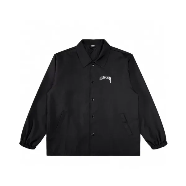 Stussy Script Logo Coach Jacket Beige Outerwear - 10