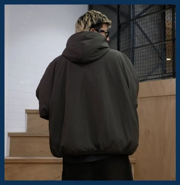 Unidentified Technical Hooded Windbreaker Olive Green Outerwear - 9