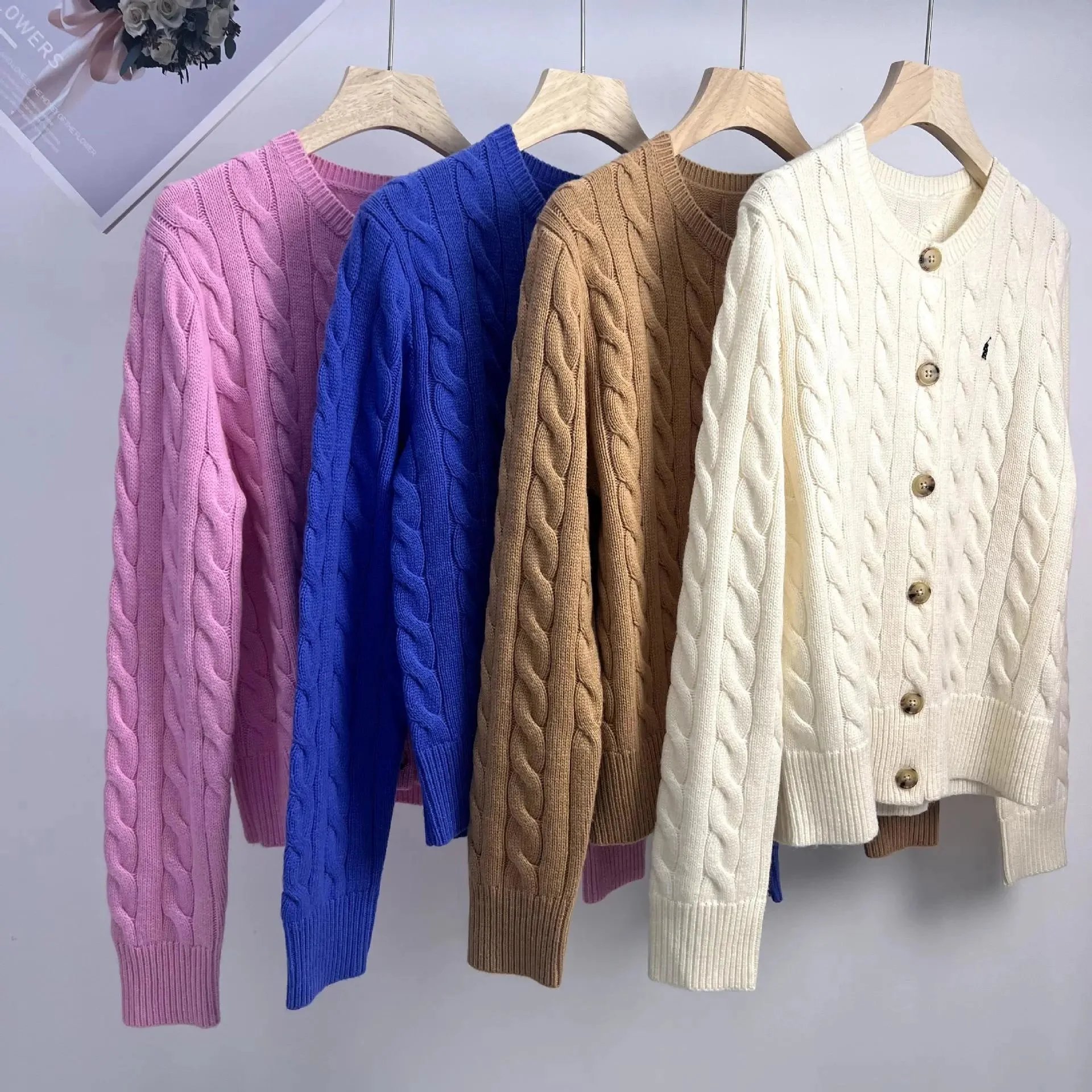 Ralph Lauren Polo Embroidered Wool Cardigan