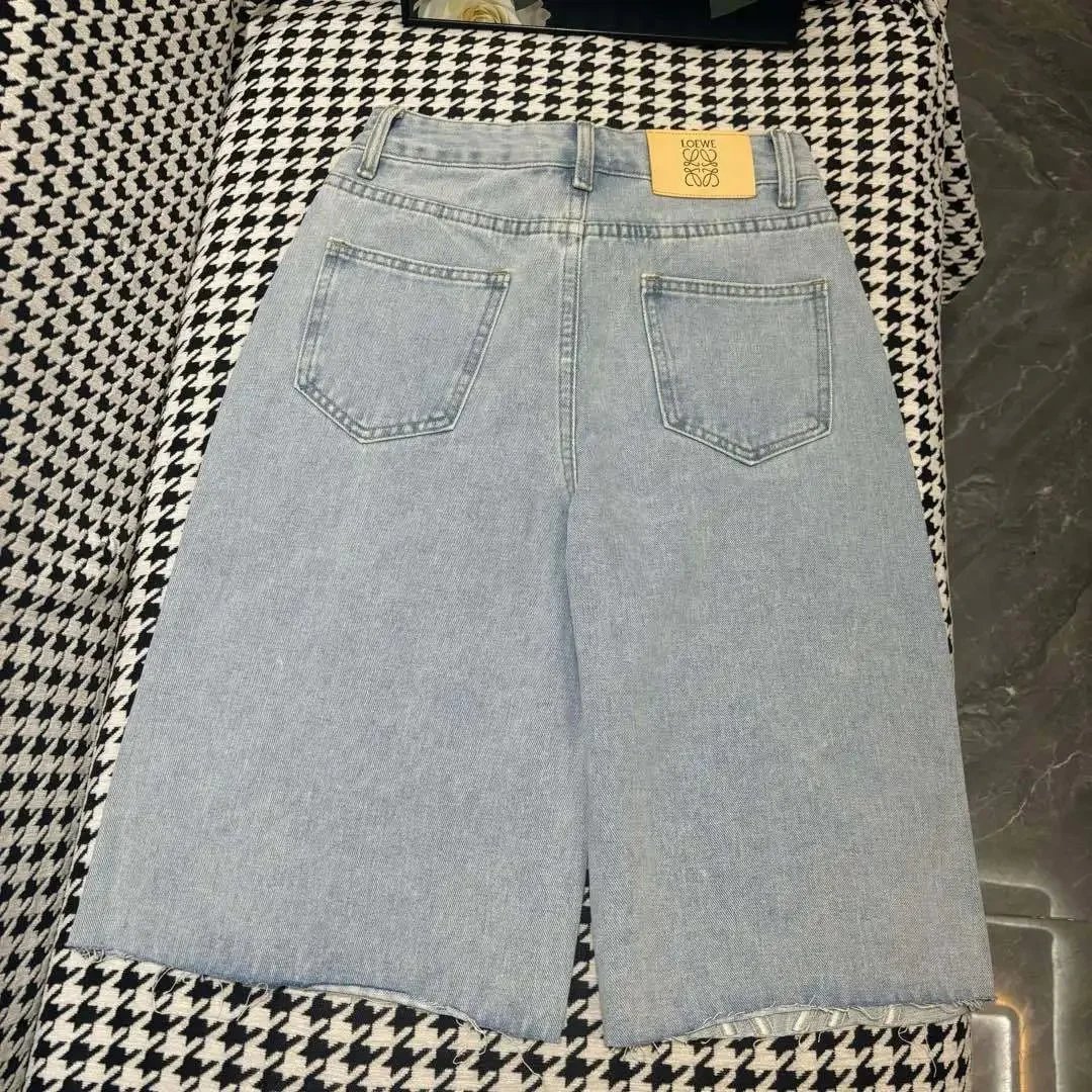 Loe Letter Embroidery Denim Shorts photo 5