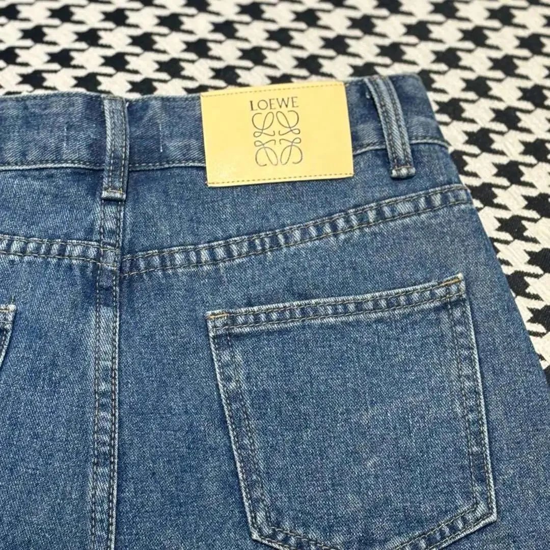 Loe Letter Embroidery Denim Shorts photo 8