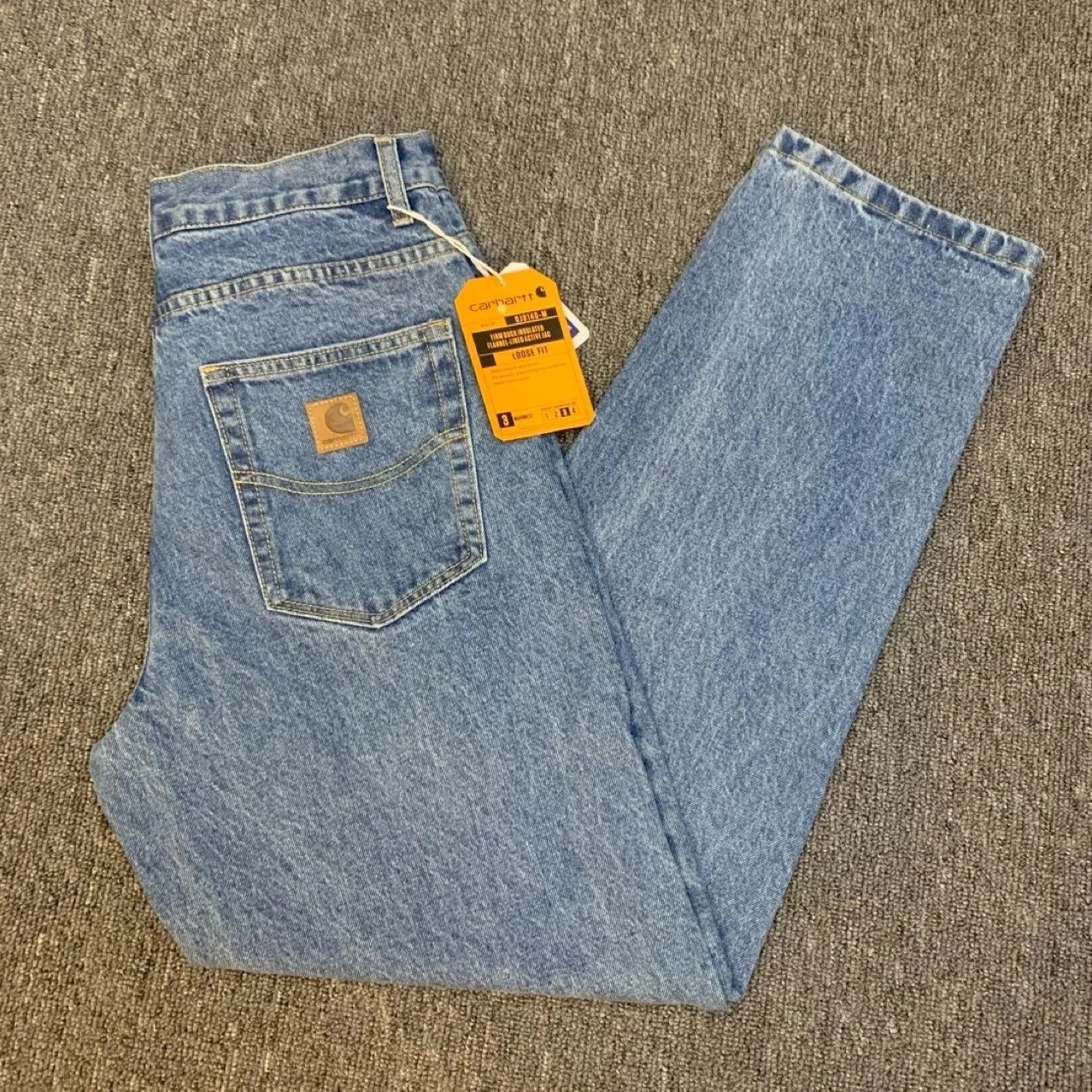 Carhartt WIP Loose Fit Light Blue Denim Jeans