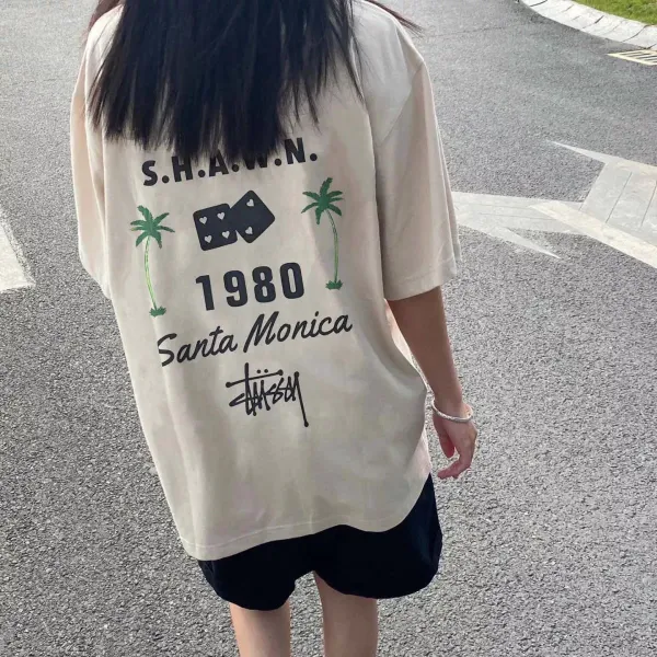Stussy S.H.A.W.N. 1980 Santa Monica Oversized T-Shirt Beige - 8