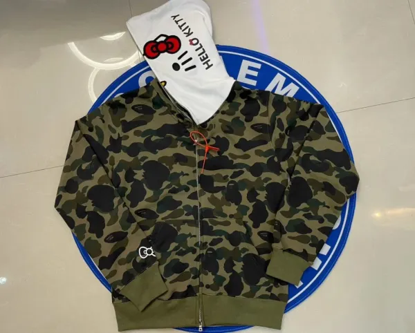 A Bathing Ape x Hello Kitty Camo Hoodie White - 5