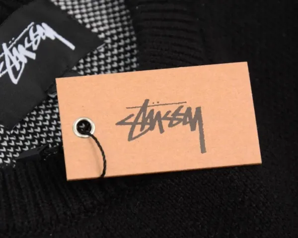 Stussy Oversized Logo Knit Sweater Black - 5