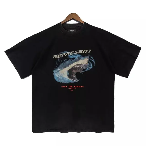 Represent Shark Graphic Black T-Shirt - 1