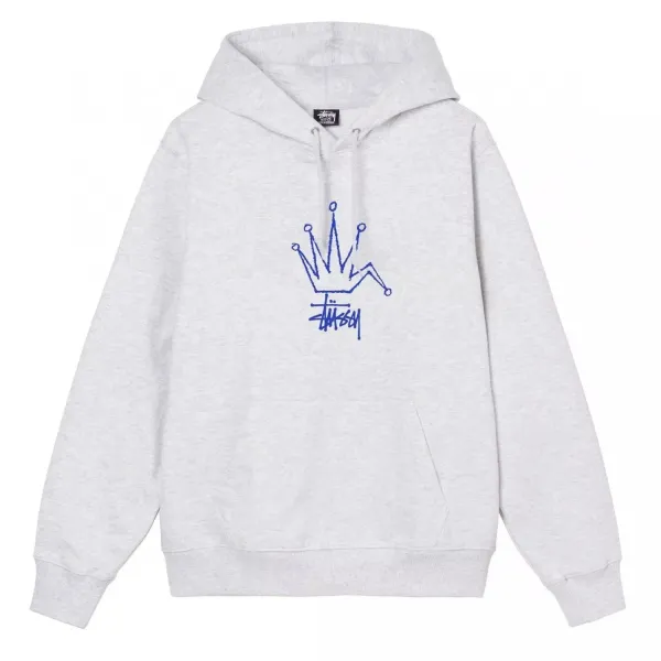 Stussy Crown Logo Hoodie Gray - 1