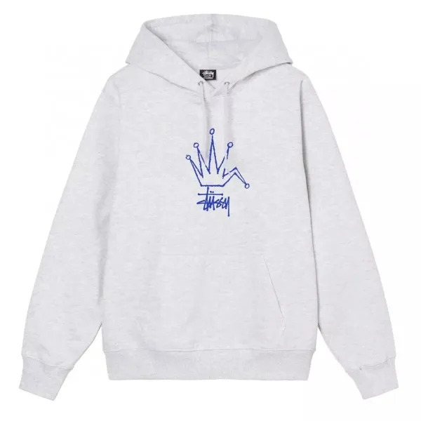 Stussy Crown Logo Hoodie Gray - 6