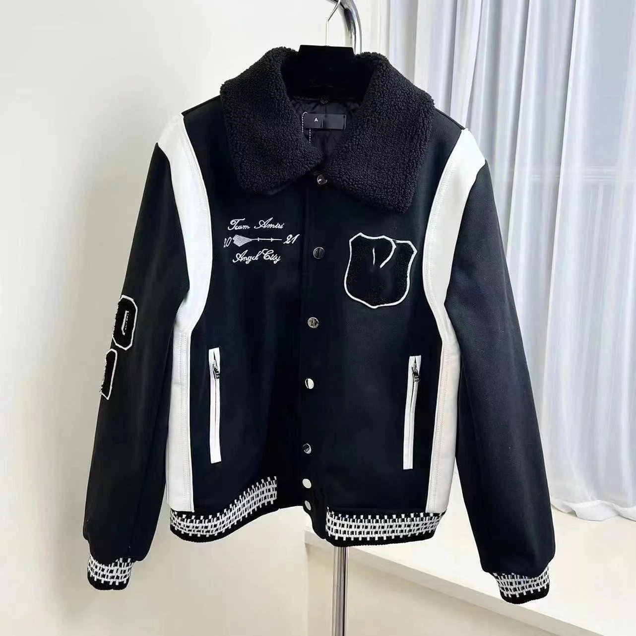 Letter Embroidered Baseball Jacket photo 2