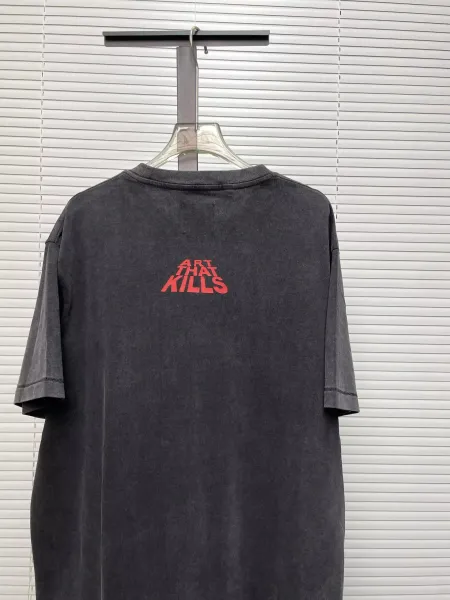 Art That Kills Graphic Print Washed Black T-Shirt - 1