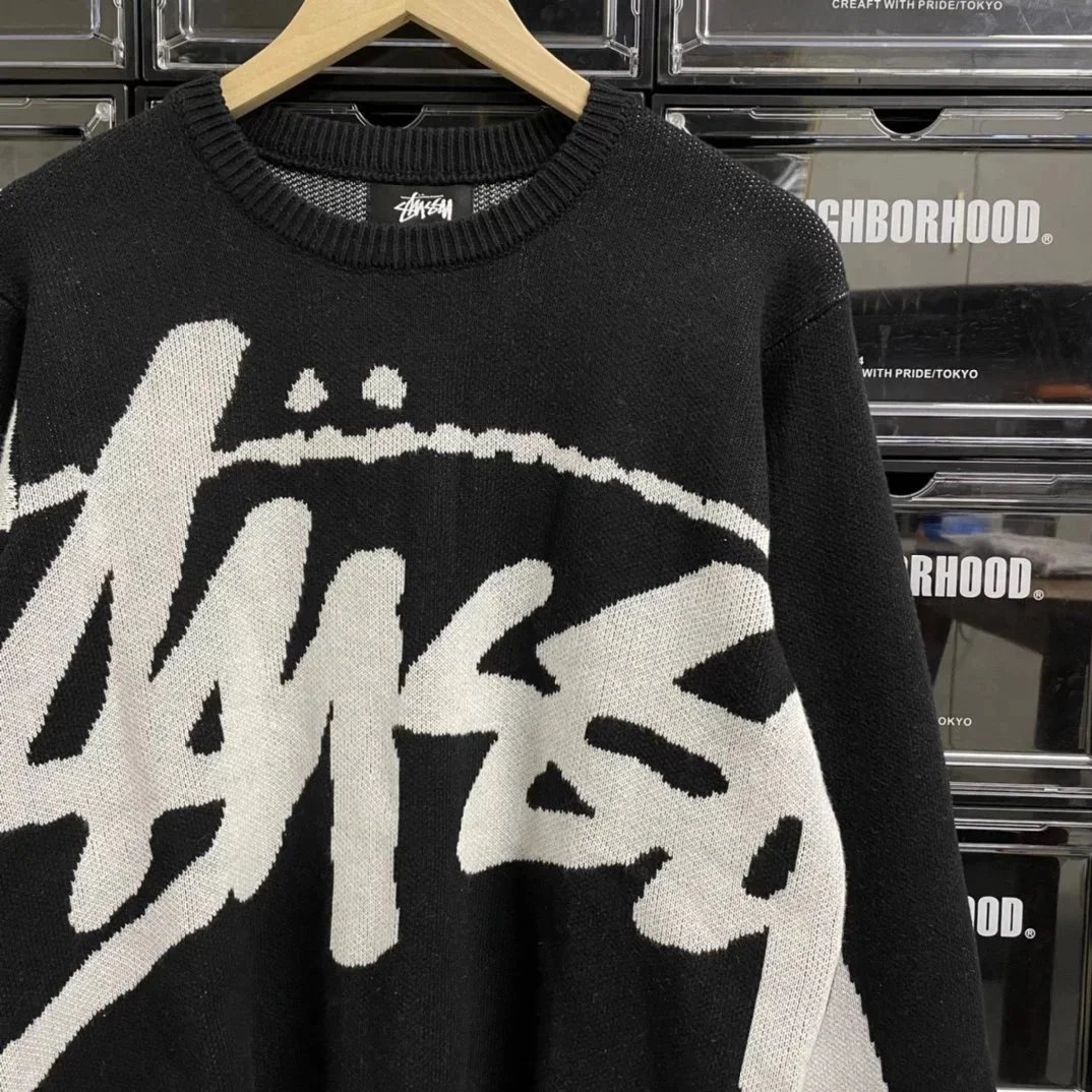 Stussy Large Logo Knit Sweater photo 8