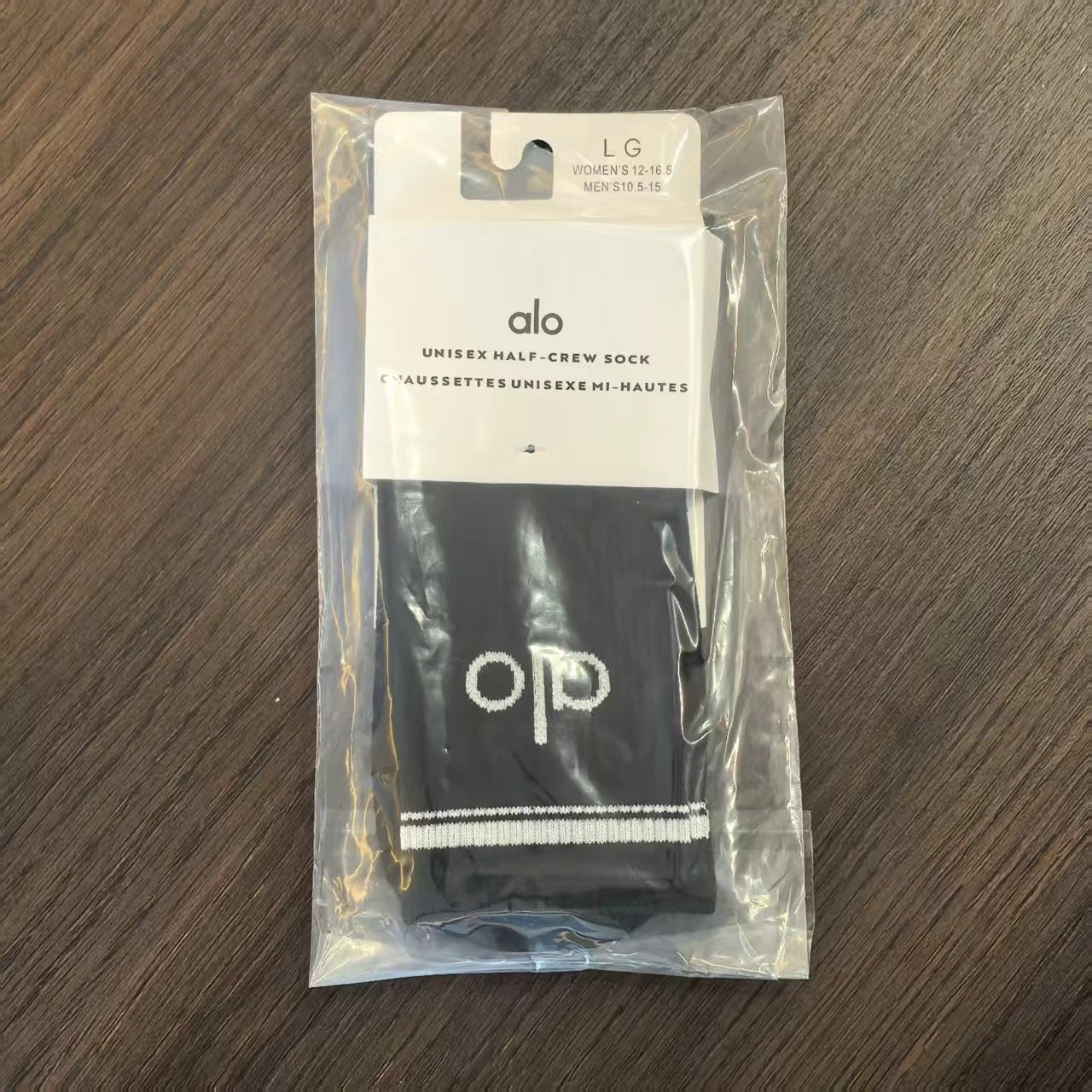 Alo Unisex Half-Crew Sock Black Socks - 1