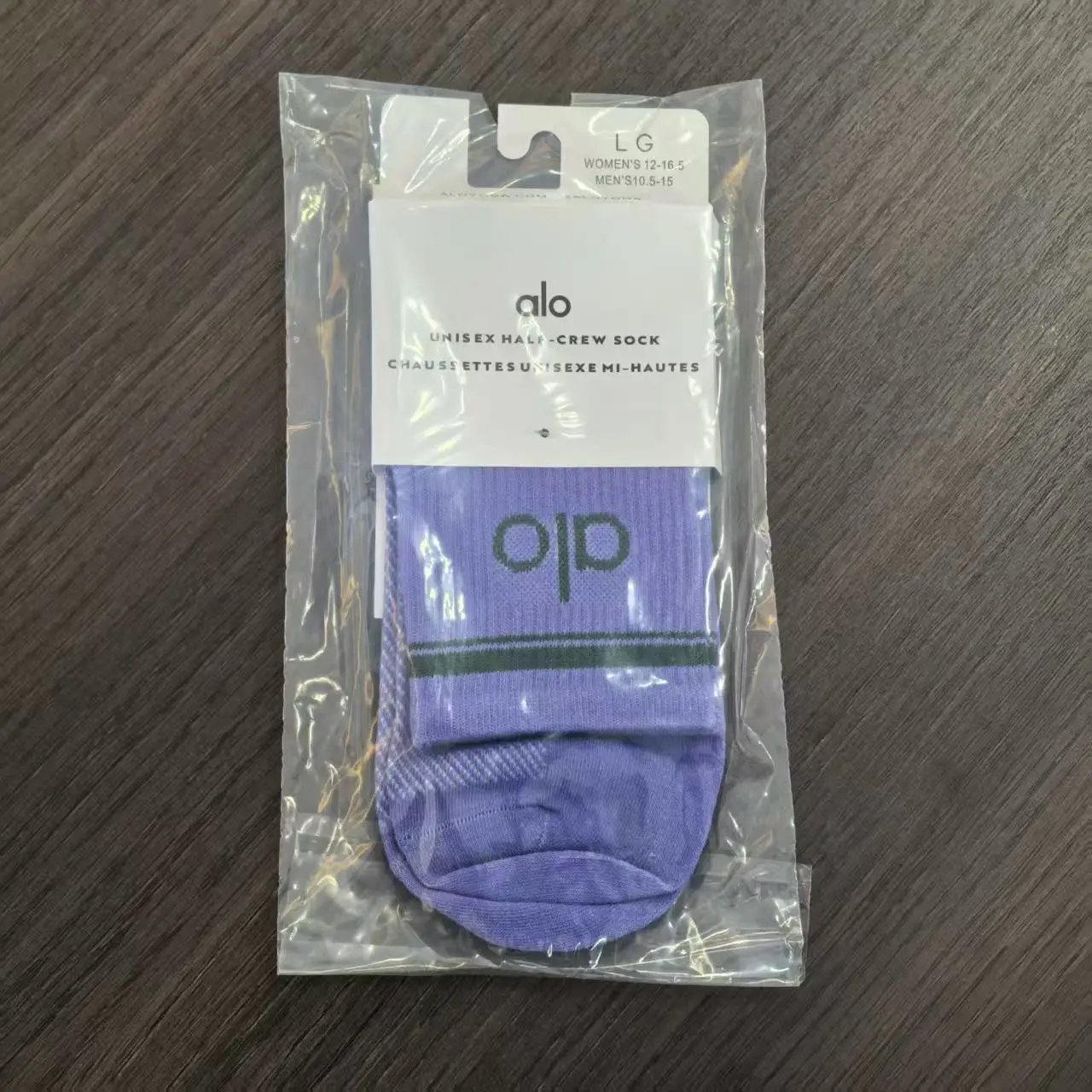 Alo Unisex Half-Crew Sock Purple - 1