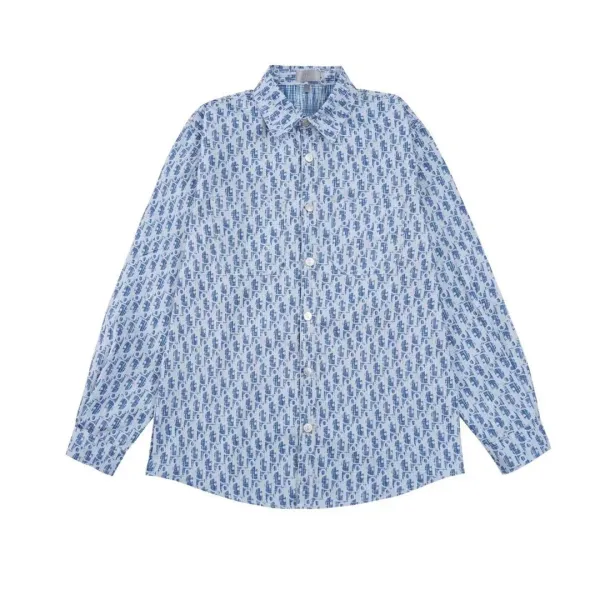 Dior Oblique Print Oversized Shirt Dress White / Gray - 5