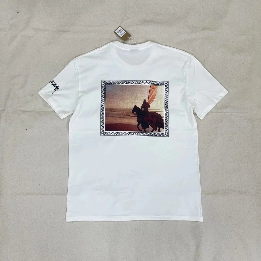 Stussy Knight Rider Graphic White T-Shirt - 3
