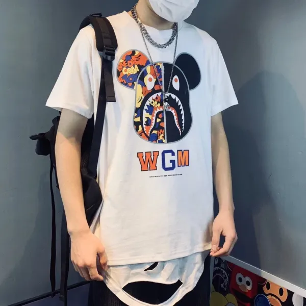 Medicom Toy x A Bathing Ape WGM Mickey Shark T-Shirt White - 5