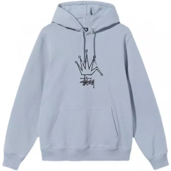 Stussy Crown Logo Hoodie Gray - 9