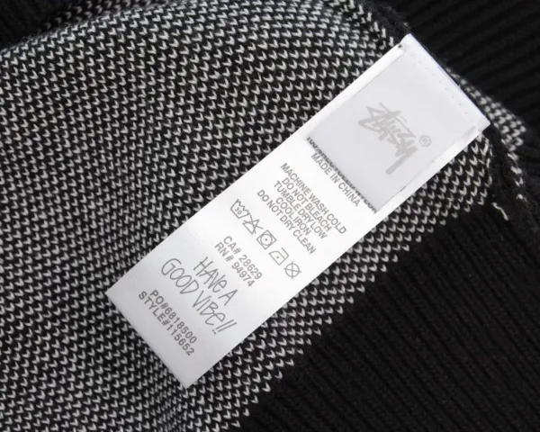 Stussy Oversized Logo Knit Sweater Black - 6