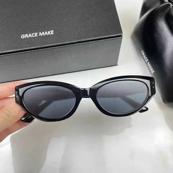 ROCOCO Oval Frame Black Sunglasses - 10