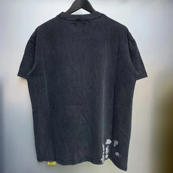 Gallery Dept Paint Splatter Washed Black T-Shirt - 4