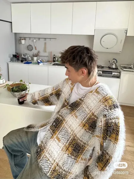 Stussy Plaid Fuzzy Cardigan Yellow Multicolor Outerwear.cardigan - 8