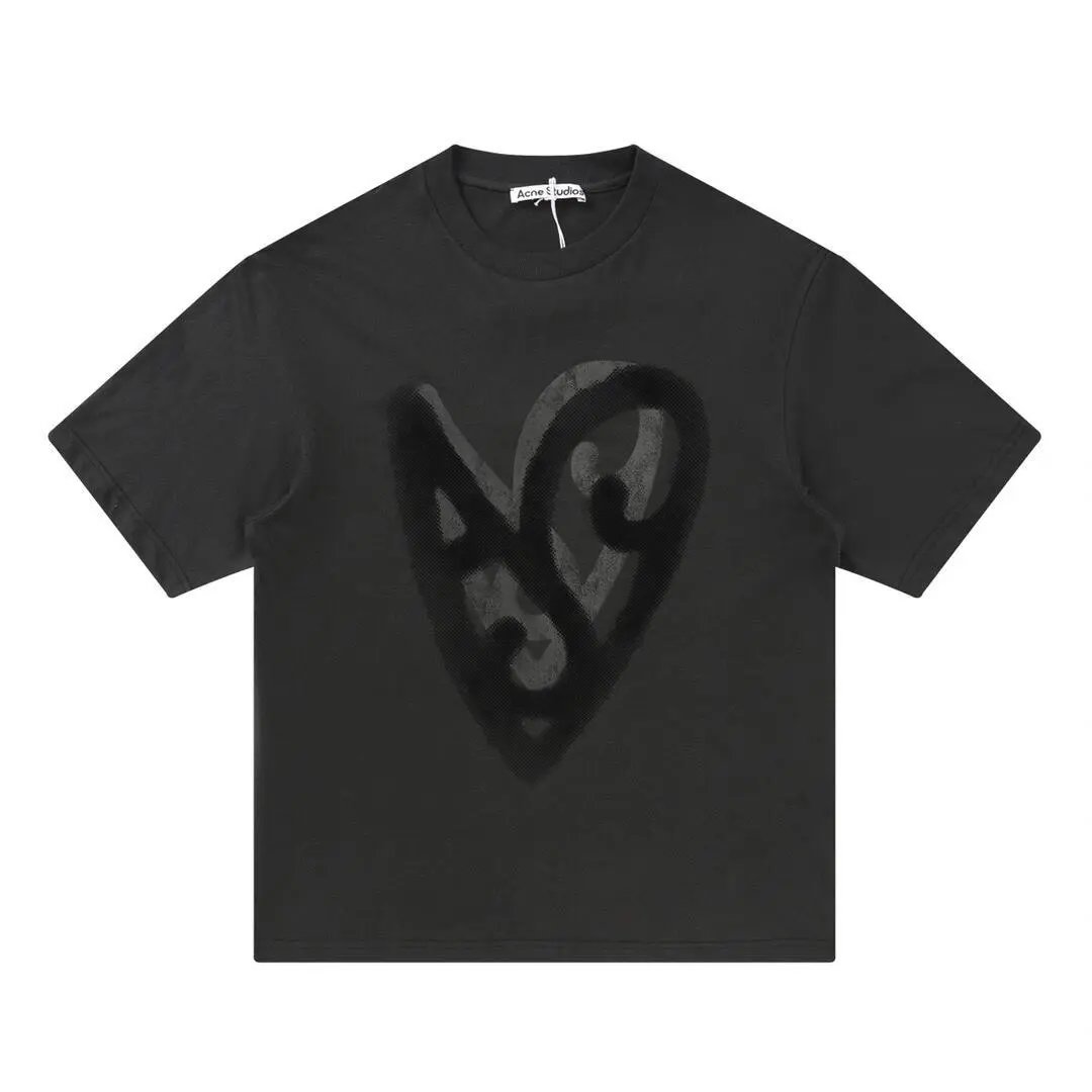 Acne Studios Heart Print Black T-Shirt - 23