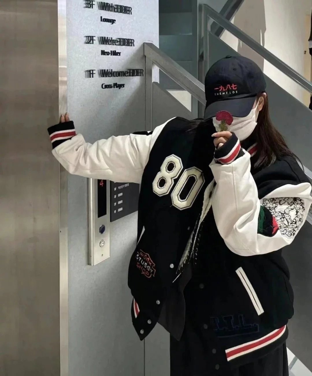 Stussy Stüssy Work Shop Varsity Jacket Black / White Outerwear - 10