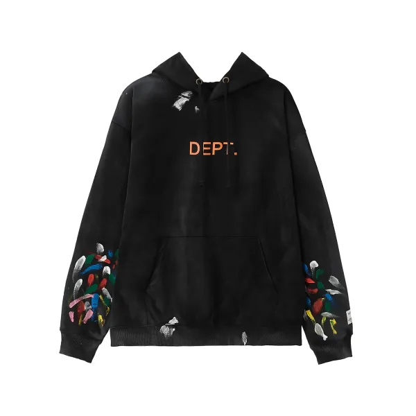DEPT. Paint Splatter Hoodie Black - 1