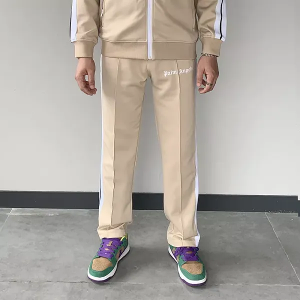 Palm Angels Track Suit Beige with White Stripes Tracksuit - 1