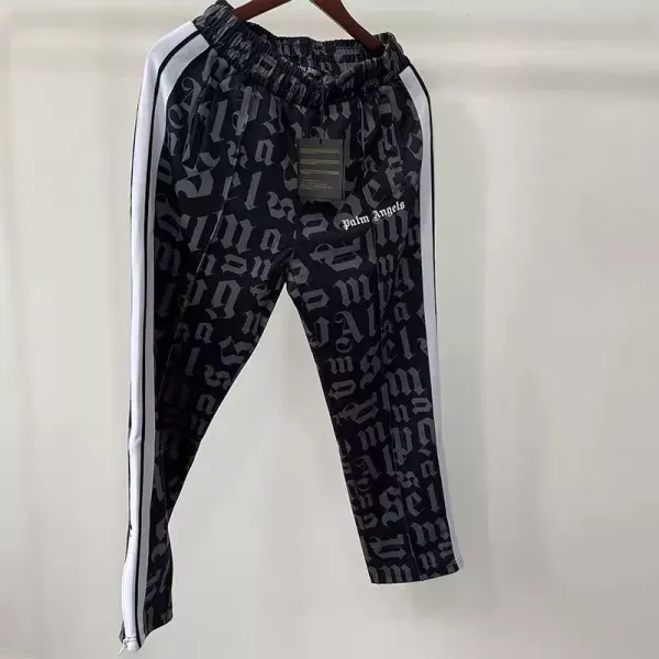 Palm Angels Letter Print Track Pants Black Sweatpants - 1