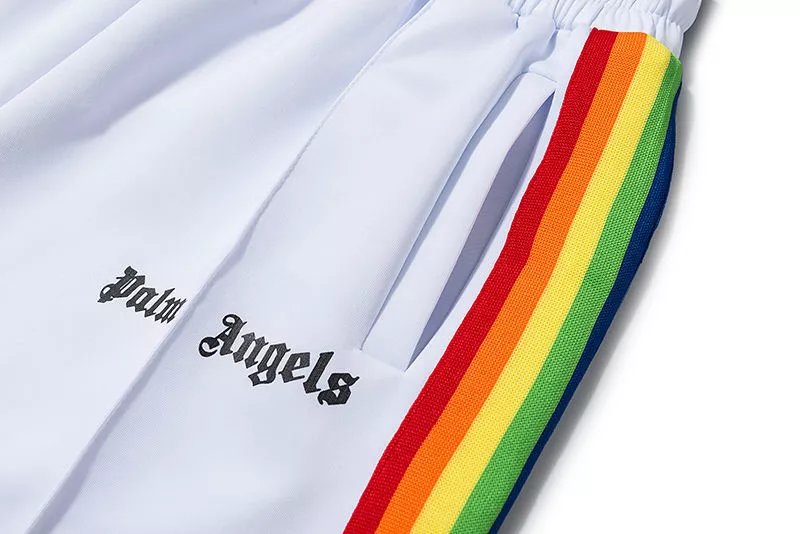 Palm Angels Rainbow Stripe Track Shorts Blue - 19