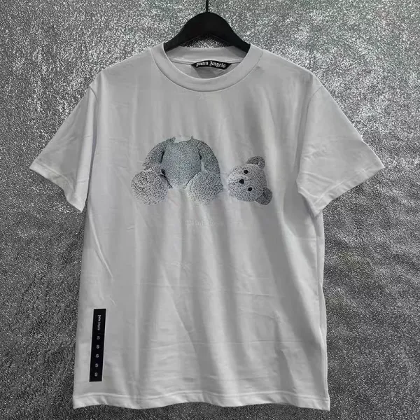 Palm Angels Bear Print White T-Shirt - 1