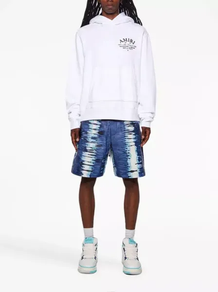 Amiri Logo Hoodie Navy Blue - 5