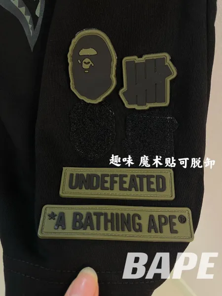 A Bathing Ape Shark Shorts Black Green Multicolor Shorts - 8