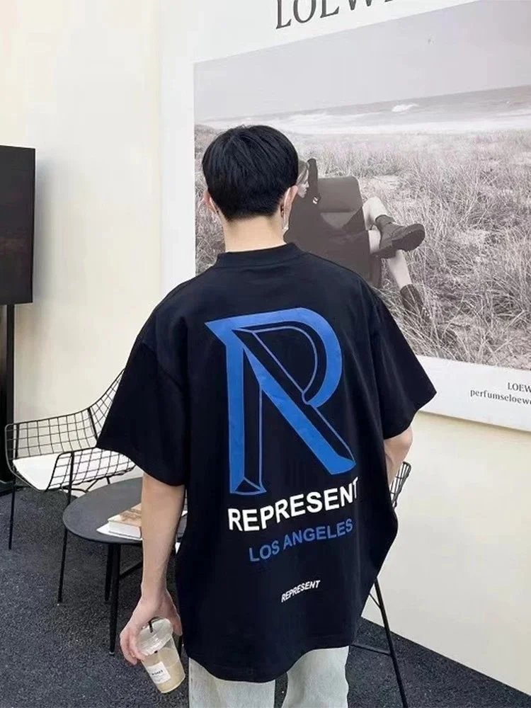 Represent Milan Oversized Washed Black T-Shirt - 6