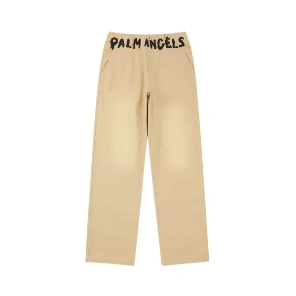 Palm Angels Logo Waistband Pants Army Green - 6