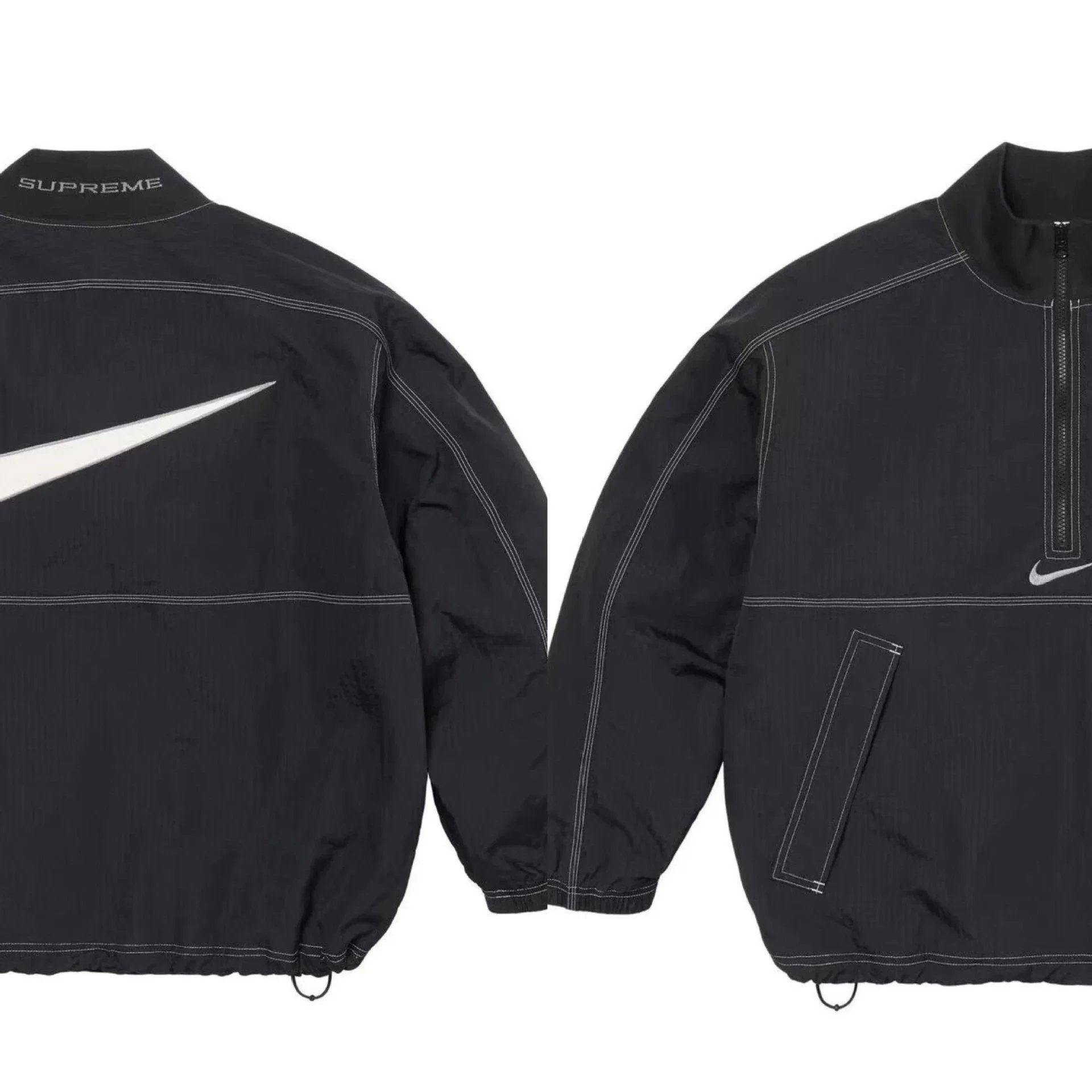 Supreme Hoodies & Sweatshirts City Name Graphic Crewneck Sweatshirt — D425 Black Jacket