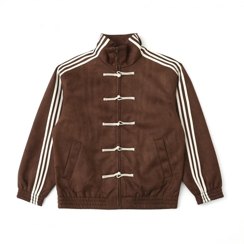 Embroidered Suede Standing Collar Jacket photo 2