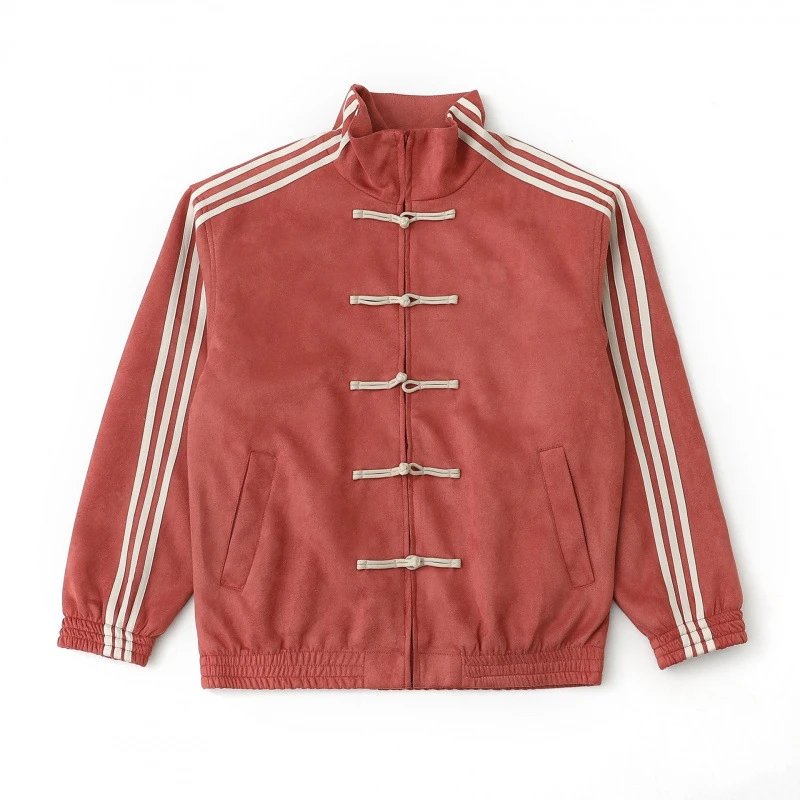 Embroidered Suede Standing Collar Jacket photo 4