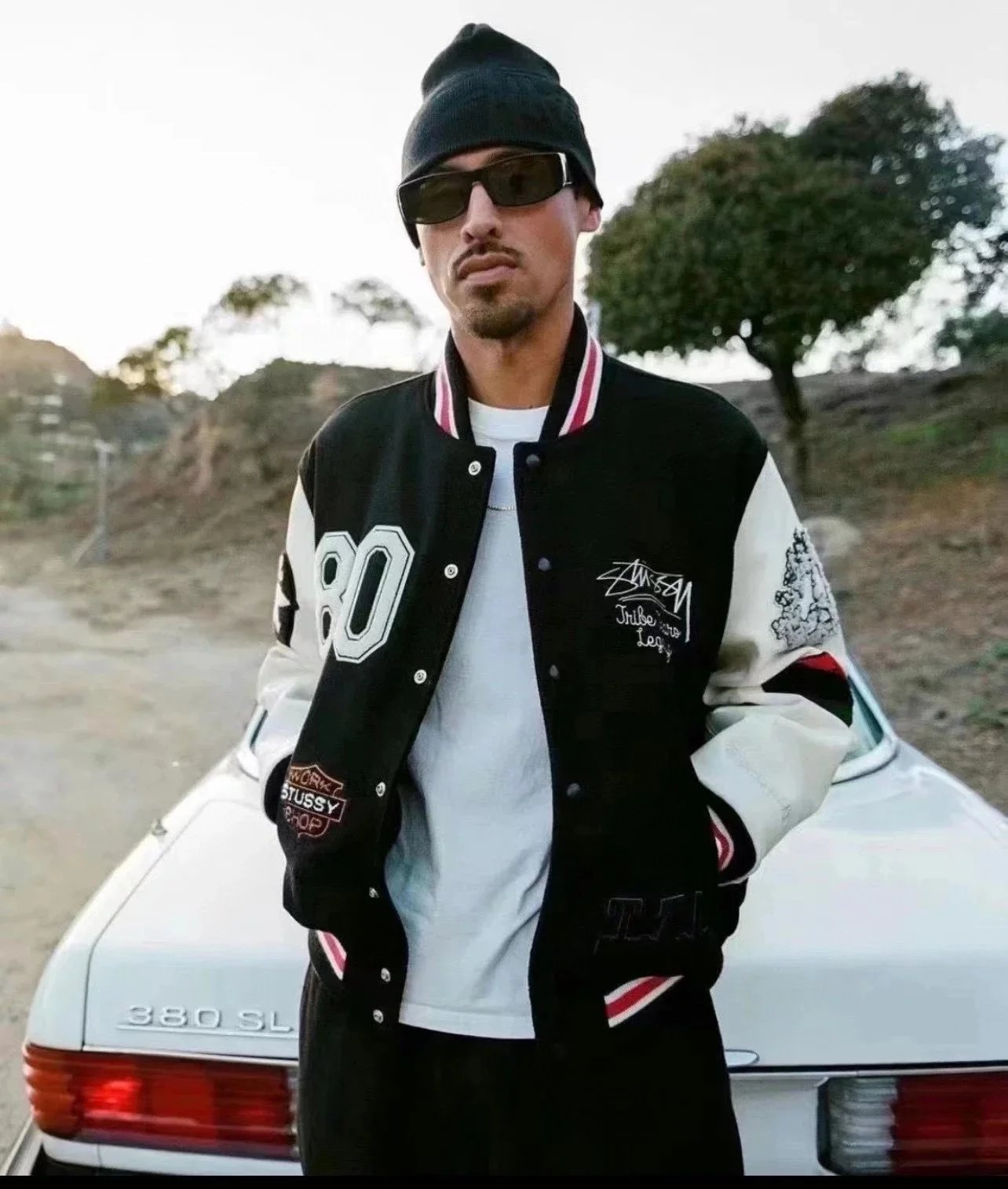 Stussy Stüssy Work Shop Varsity Jacket Black / White Outerwear - 8