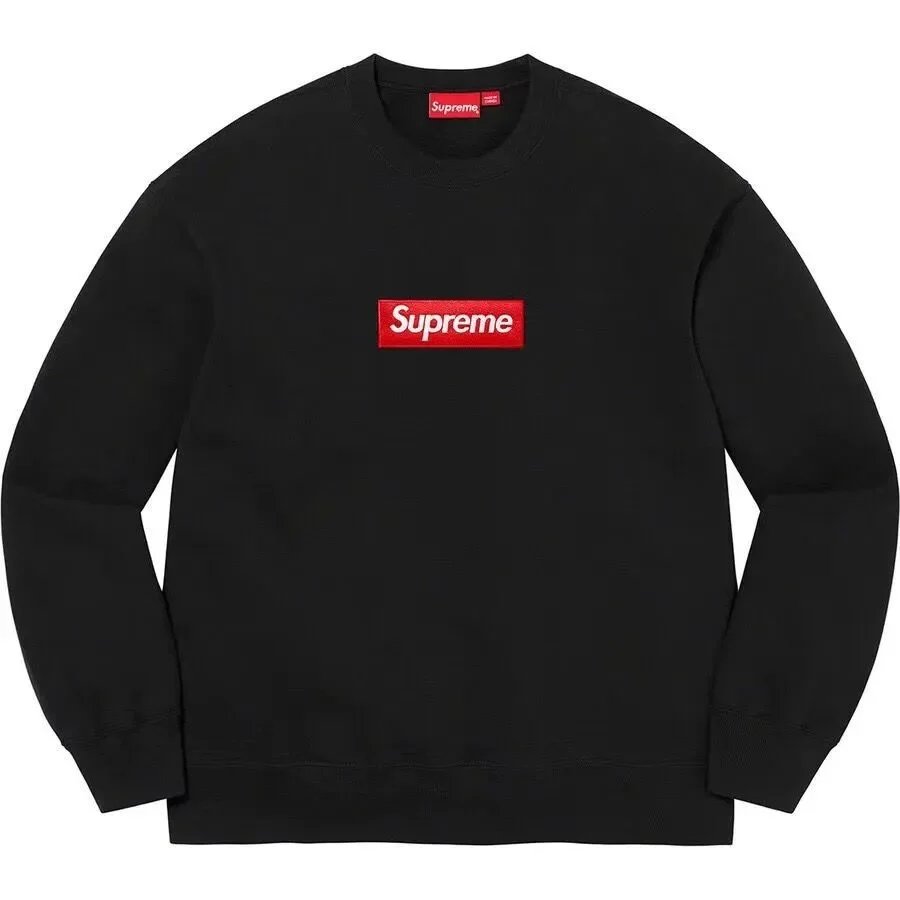 Supreme Hoodies & Sweatshirts City Name Graphic Crewneck Sweatshirt — E554 Black with Red Label