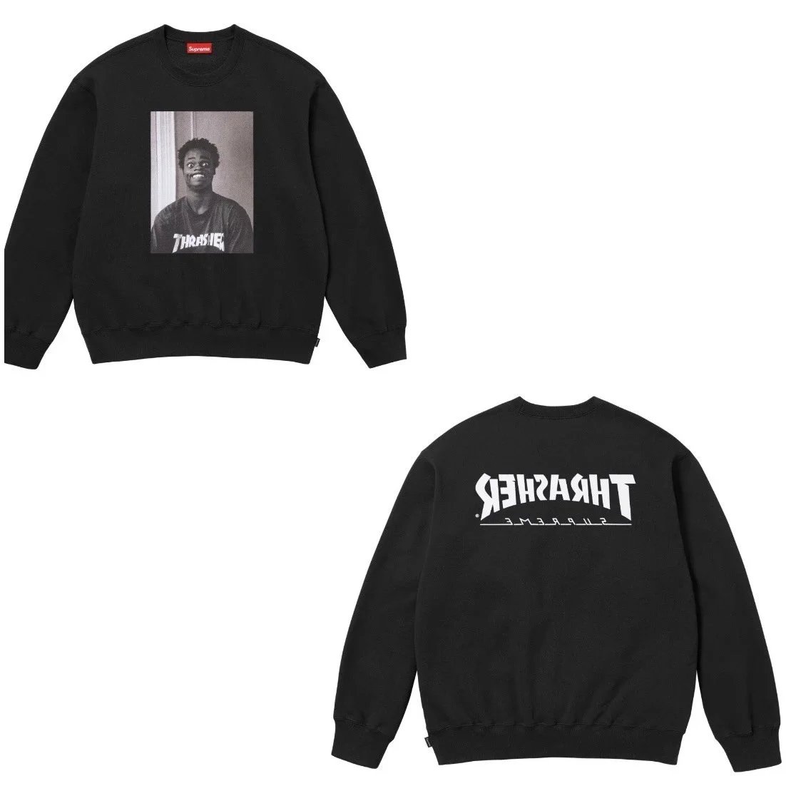 Supreme Hoodies & Sweatshirts City Name Graphic Crewneck Sweatshirt — E580 Black (Harrow)