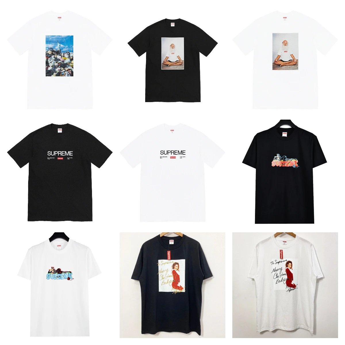 Supreme quirky box classic letter-print relaxed-fit short-sleeve street-style American-style T-shirt