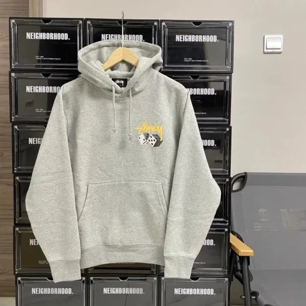 Stussy Dice Graphic Hoodie Gray - 1